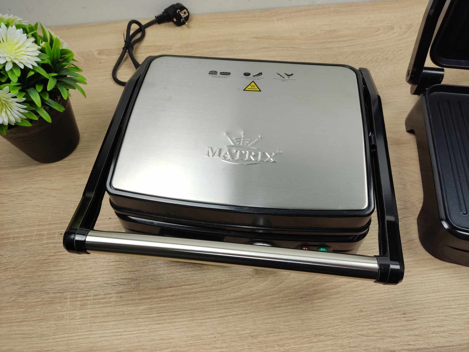 Panineuse Grill Panini / Viande XL - inox - 2200W Matrix – Image 10