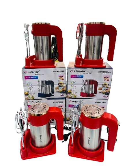Batteur inox avec support 450W Rouge Multismart – Image 3