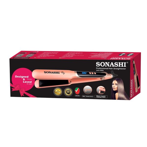Lisseur En Céramique Avec Technologie De Chauffage PTC 220°C Sonashi SHS-2084 Rouge – Image 2