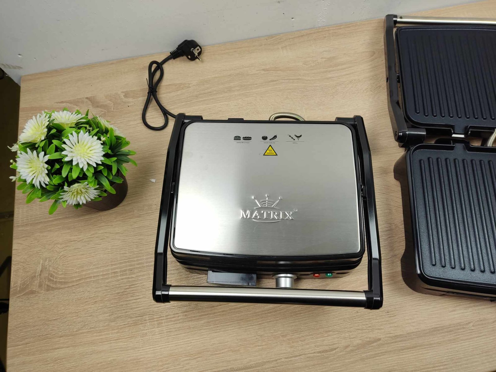 Panineuse Grill Panini / Viande XL - inox - 2200W Matrix – Image 3