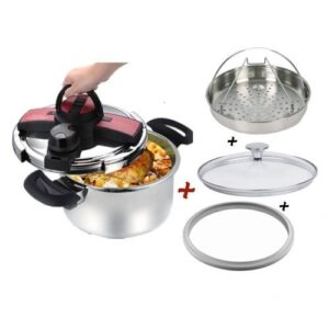 Cocotte Minute 7L + Cuite a vapeur + Joint inox 18/10 Robuste