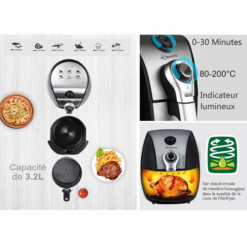 Friteuse sans huile Air Fryer 3.2L 1500W Robuste AF3 – Image 4