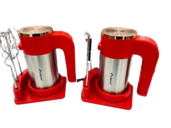 Batteur inox avec support 450W Rouge Multismart – Image 2