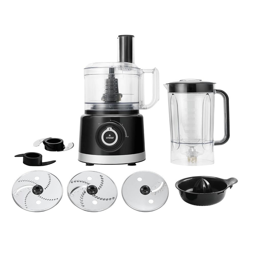 Robot De Cuisine CRISTOR Multi Fonctions -750 W- 2.3 L Bol – 1.5 L Blender – Noir