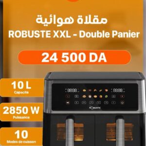 Friteuse à Air ROBUSTE Airfryer XXL 2850W Double panier 10L Écran numérique tactile
