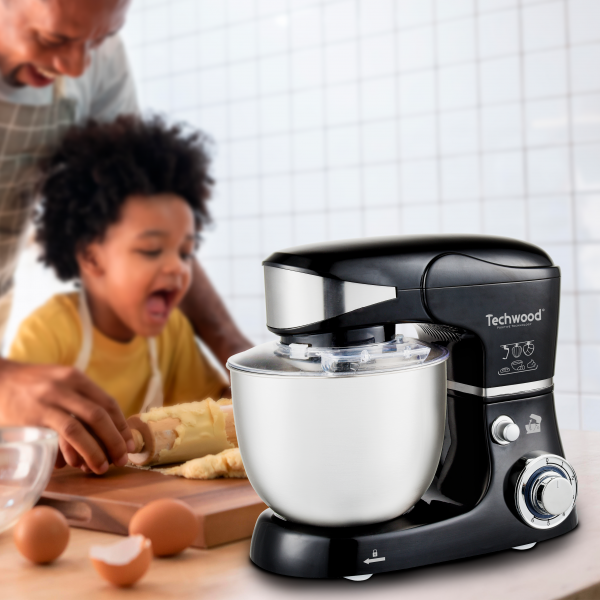 Robot Pétrin inox 5L 1000W 6Vitesses Techwood TRO-1056 – Image 3