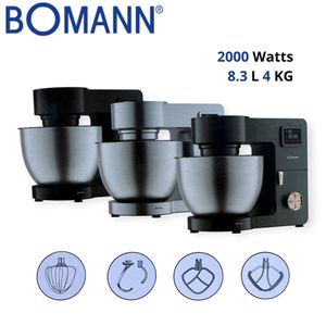 Robot Pétrin Double Crochet Multifonction Bomann 2000W 8.3L 4KG - Écran Tactile Et Minuterie - KM 6174 CB