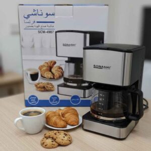 Machine à Café Filtre à Dégoulinement 650W | Design Inox |  Sonashi SCM-4987