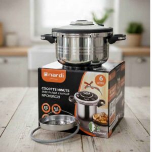 Cocotte Minute Clipso 6L en inox 18/10+minuteur Nardi