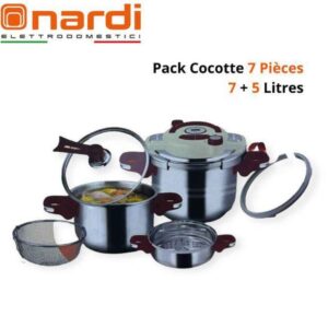 Cocotte 7 Pièces – 5+7 Litres CLIPSO + MINUTEUR NARDI