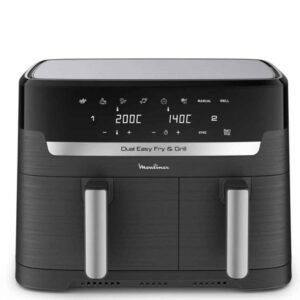 Friteuse sans huile a deux bacs Dual Easy Fry & Grill -2700W - 8 programmes - 2 Tirroire- 8.3 Moulinex | EZ905B20L ا