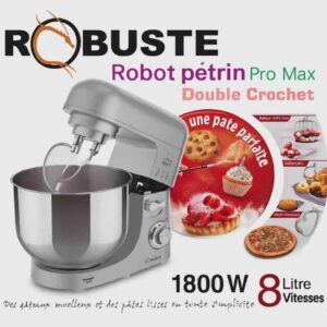 Robot Pétrin Pro Max Double Crochet 1800W 8Litres  | ROBUSTE