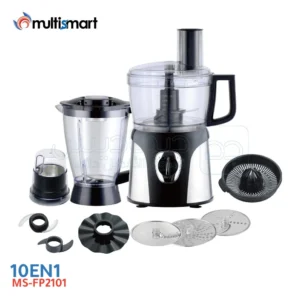 Robot de cuisine multifunctions 10en1 600W 1.2L et mélangeur 1.7L MULTISMART MS-FP2101
