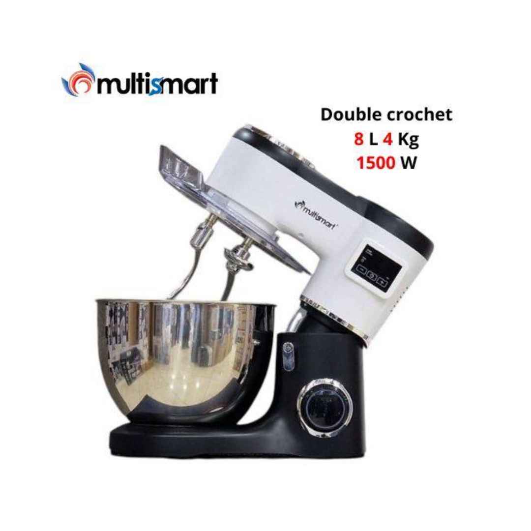 Pétrin Double Crochet 1500W 8L Noir/Blanc Multismart | MS-SM2408
