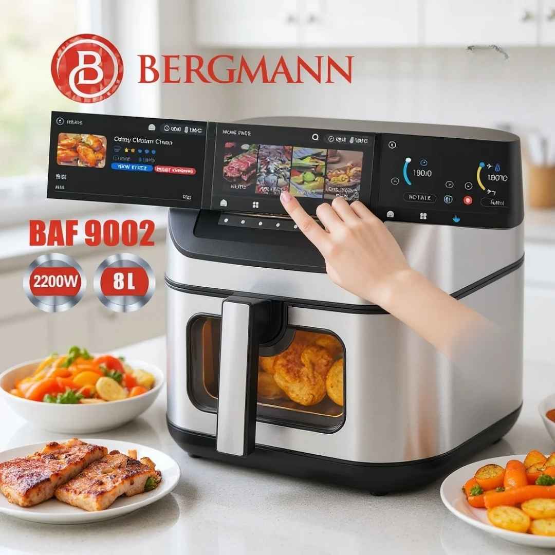 Air Fryer 2200W 8L Double Résistances Avec Fenêtre Bergmann BAF 9002 achat enligne Algérie