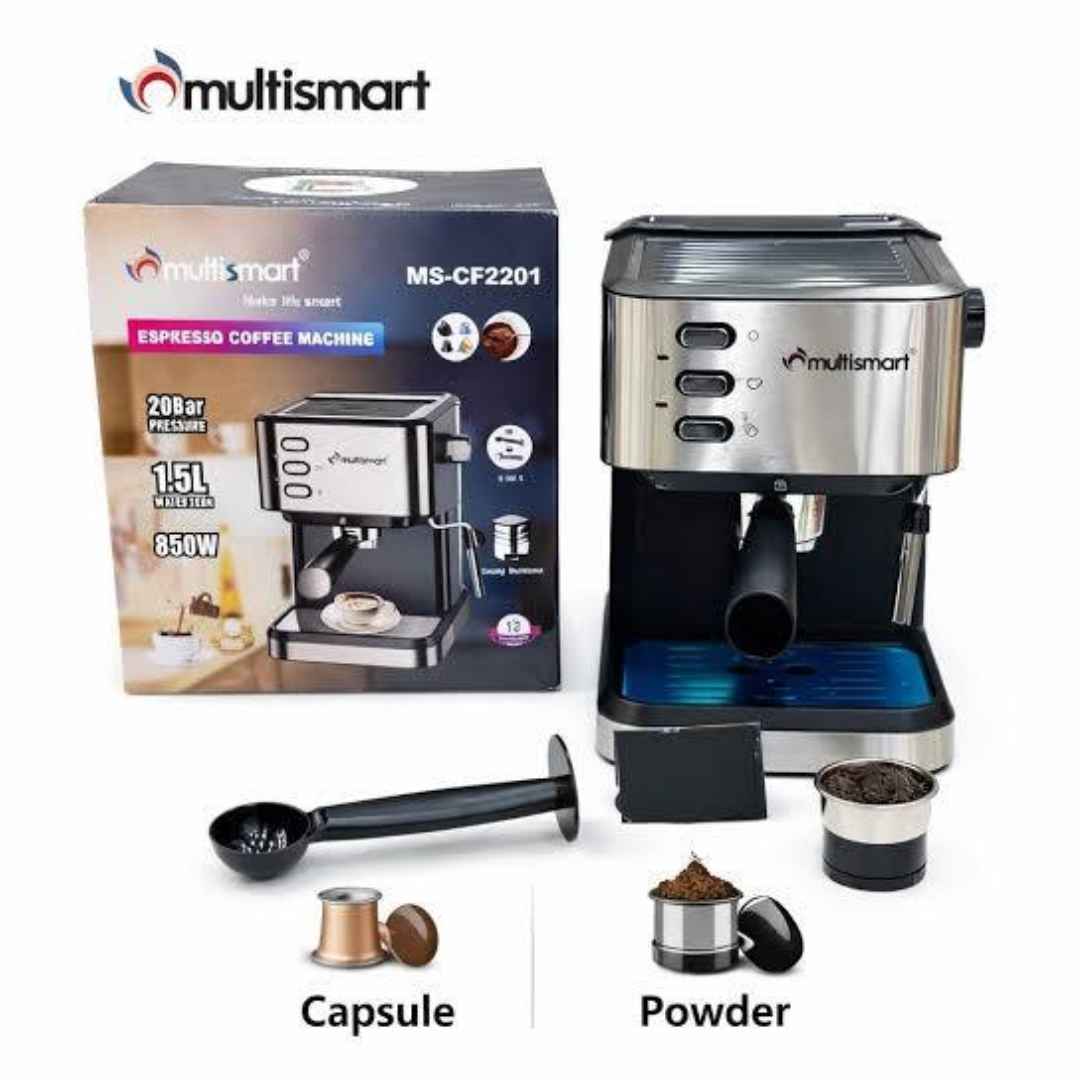 Machine à café 2en1 20 Bar 850W 1,5 L Multismart MS-CF2201 achat enligne algerie