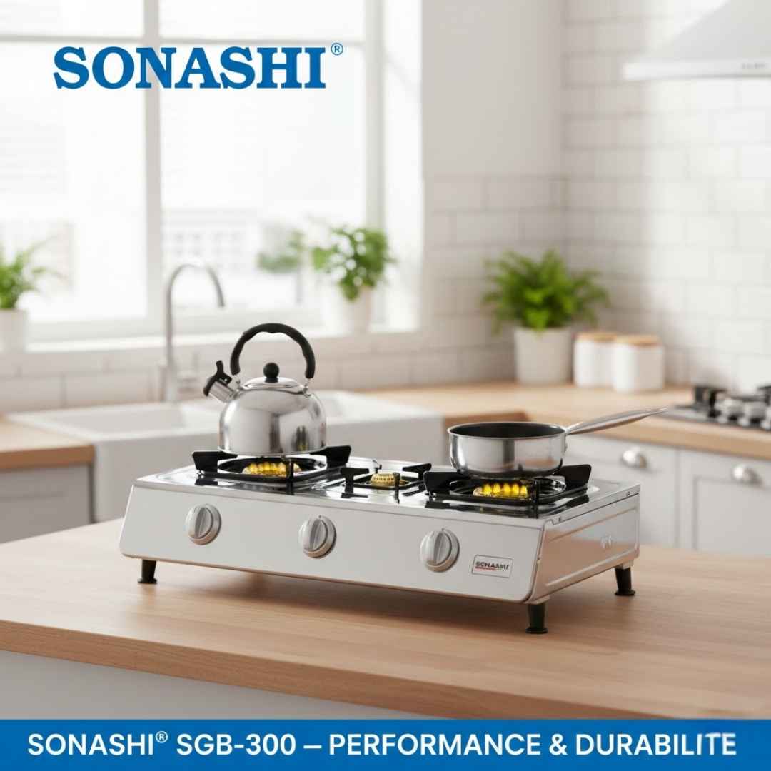 Réchaud A Gaz En Acier Inoxydable 03 Feux Sonashi | SGB-300