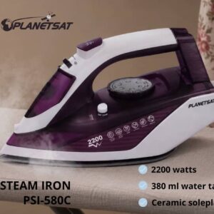 Fer à Repasser Vapeur PLANETSAT PSI-580C – 2200W – Semelle en Céramique – Réservoir 380 ml