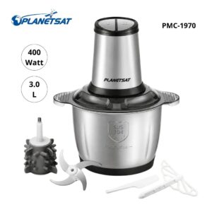 Hachoir Électrique Planetsat PMC-1970 – 400 W – Bol Inox 3 L – Multifonction